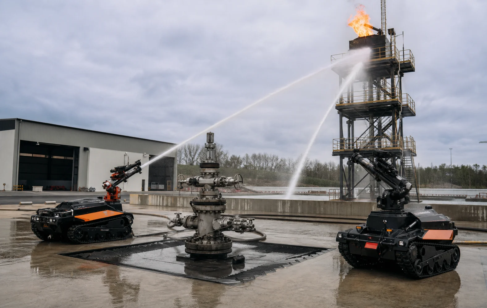 Robot on industrial test ground